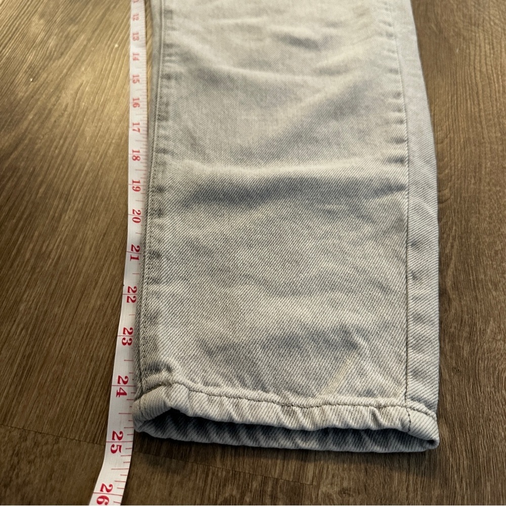 Zara Women's Light Gray Cropped Jeans | Paper Bag Stylr | High rise - Picture 7 of 9